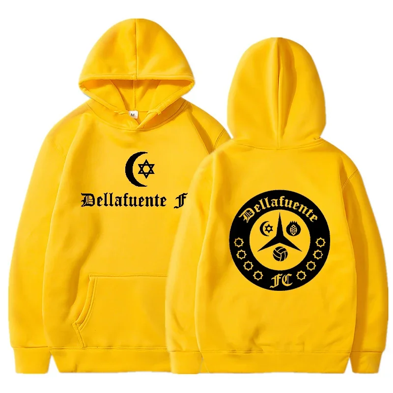 Dellafuente Hoodies Men Fashion Letter Graphic Printed Sweatshirts Women Casual Harajuku Streetwear Hooded Pullover Sudaderas