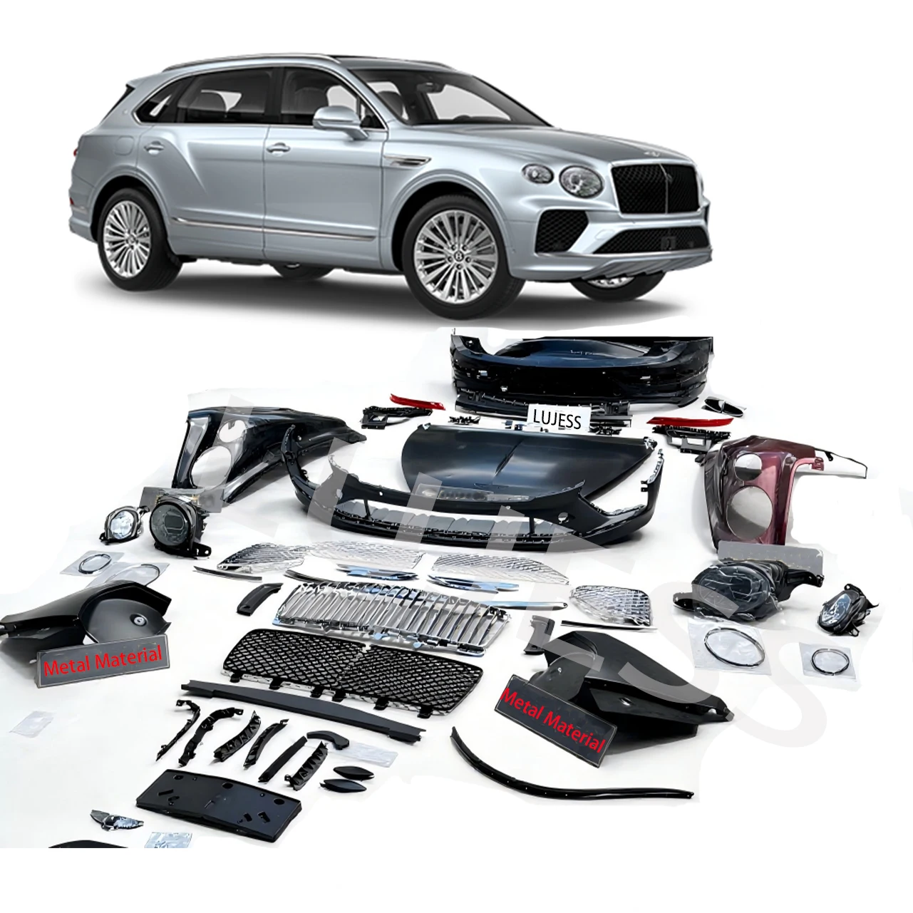 2021 for Bentley Bentayga Car Body Kit Facelift Upgrade Body Kit Car Parts Assembly Set Aluminum Metal Material OE Replacement