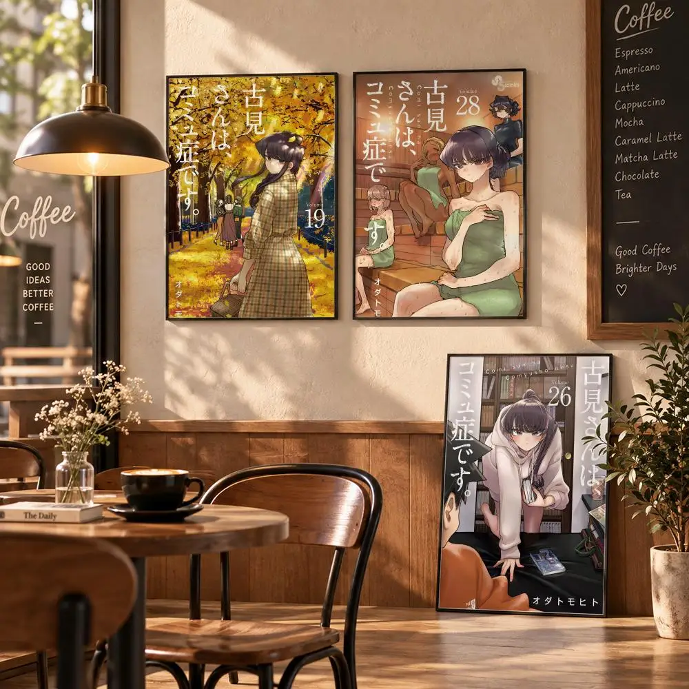 K-Komi Can't Communicate Poster Stickers Painting Mural HD Wall Decals for Bedroom Living Room Home Self-Adhesive Decor Gift