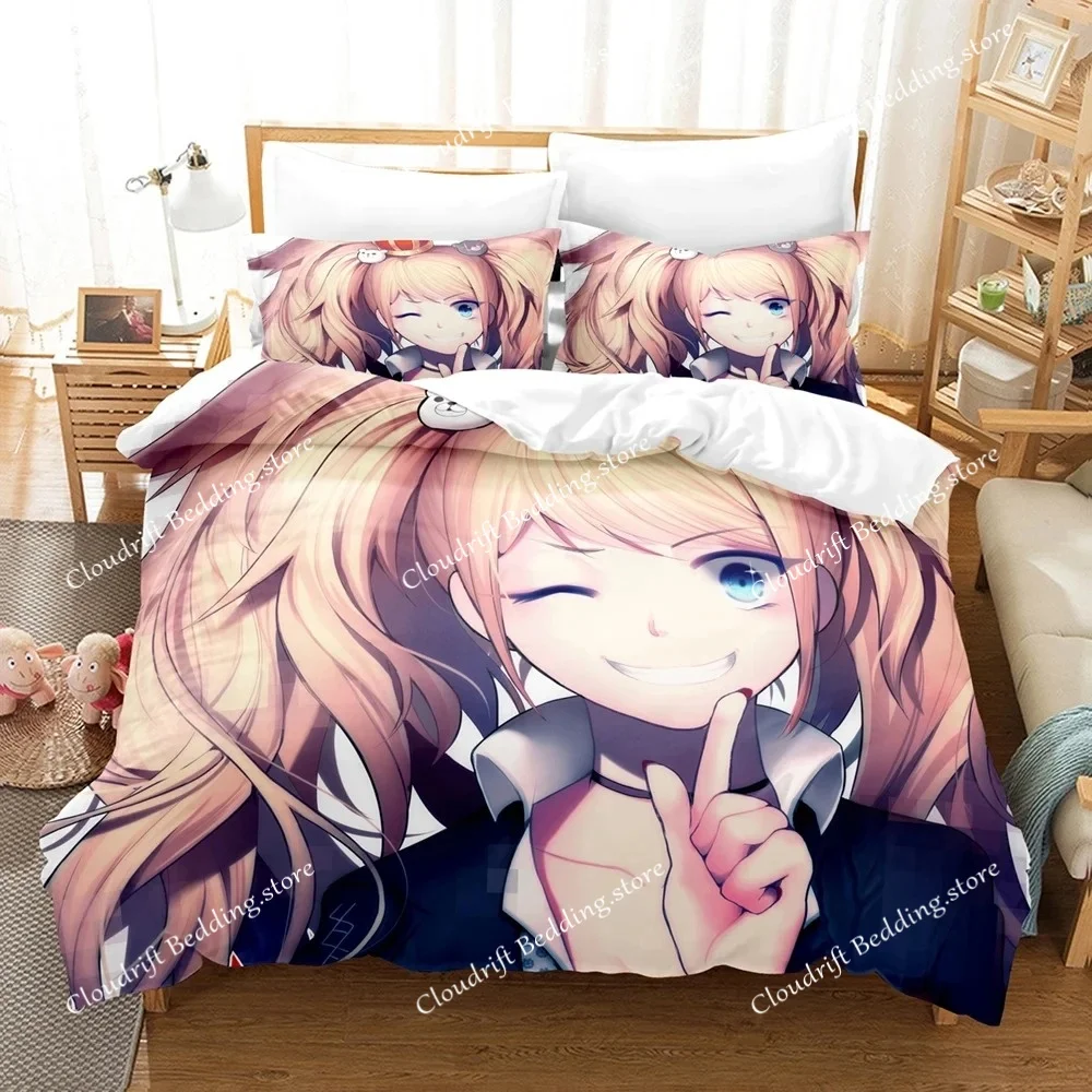 

Комплект постельного белья 3D «Аниме Дэнганронпа», пододеяльник, одеяло, наволочки, размеры King, Queen, Twin, для мальчиков, девочек и взрослых