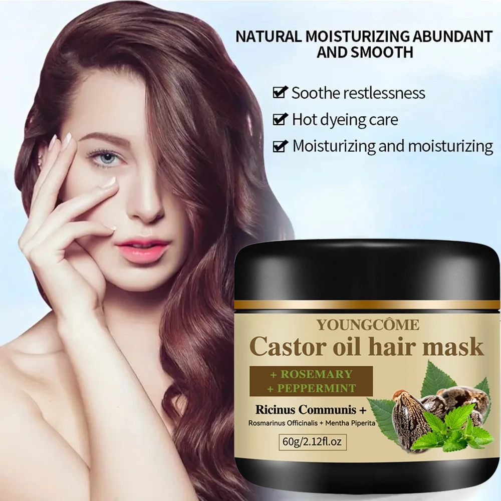 Rosemary Mint hair care mask Soften hair, moisturize scalp massage hair care essence conditioner, for men and women Castor oil
