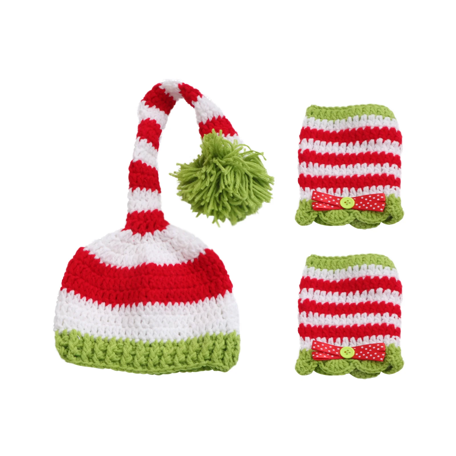 

Christmas Style Baby Crochet Hat Newborn Infant Handmade Beanie Clothes Baby Photo Props Elastic Breathable Photography