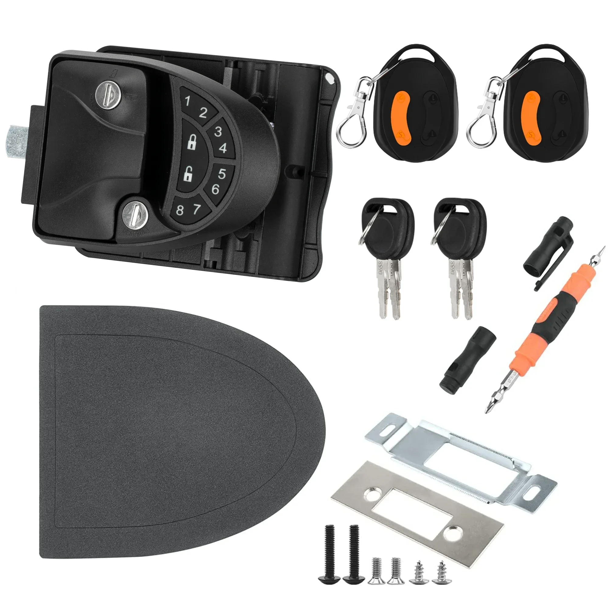 

In stock Daiertek Rv KeyLess Entry Door Lock With 2 Keys Keyless Entry Door Lock Latch Handle Knob Deadbolt RV Caravan Trailer C