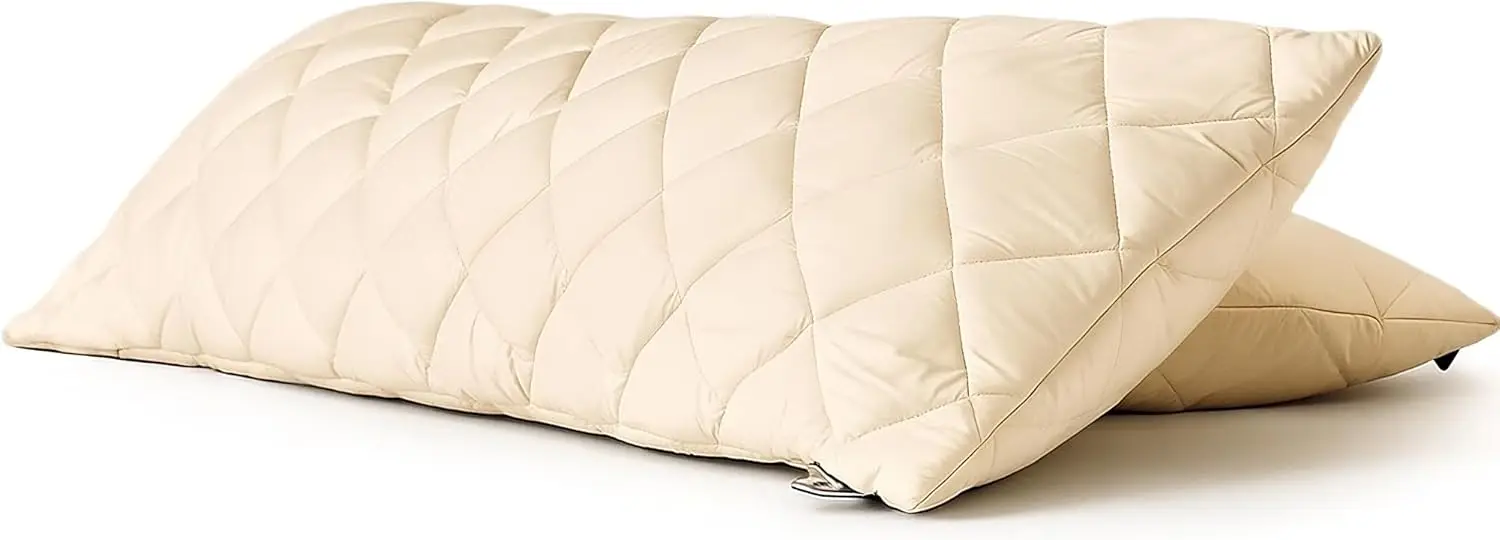 

Wool Body Pillow Orthopedic Pregnancy Comfort Soft Organic Cotton Temperature Regulating Anti Allergy