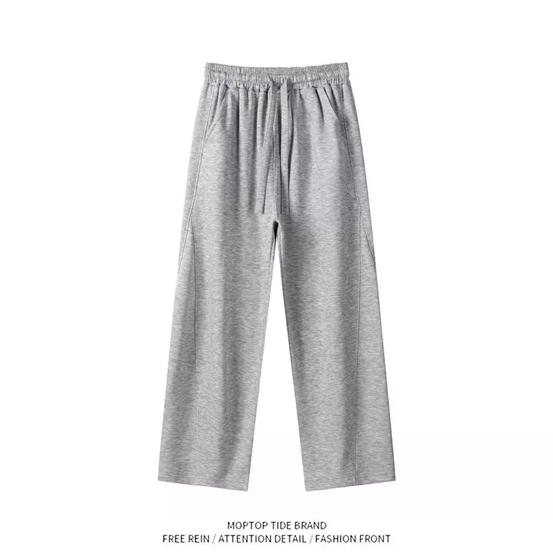 

Модные мужские свободные серые спортивные брюки с прямым кроем, драпированные, в уличном стиле, винтажные, цветные