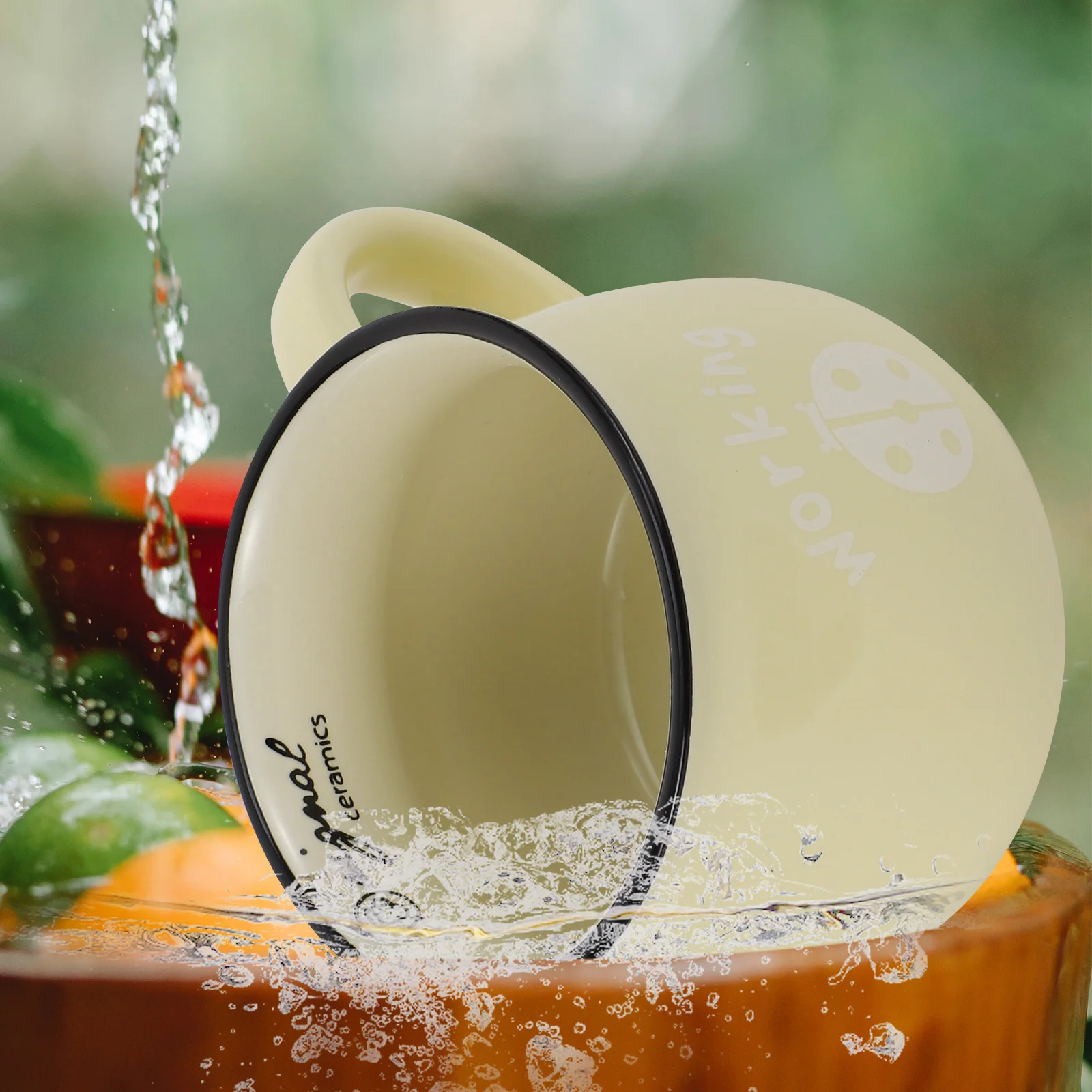 

2Pcs Ceramic Mugs Creative Coffee Cups Simple Stylish Drinking Cups for Home Tea Milk Juice Drinking Cup