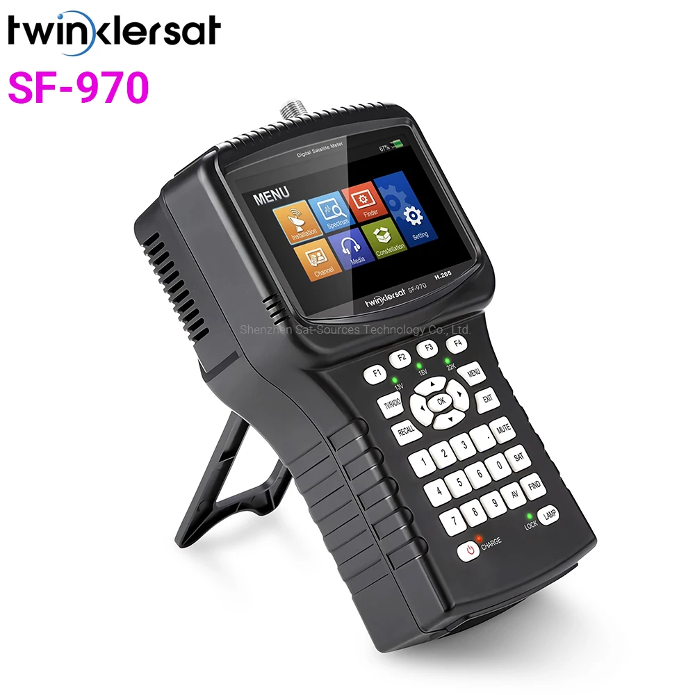 

H.265 Satellite Finder Meter Twinkler SF-970 DVB-S2 Spectrum 4.3 Inch LCD Screen Support 8MP CCTV Camera in AHD TVI CVI