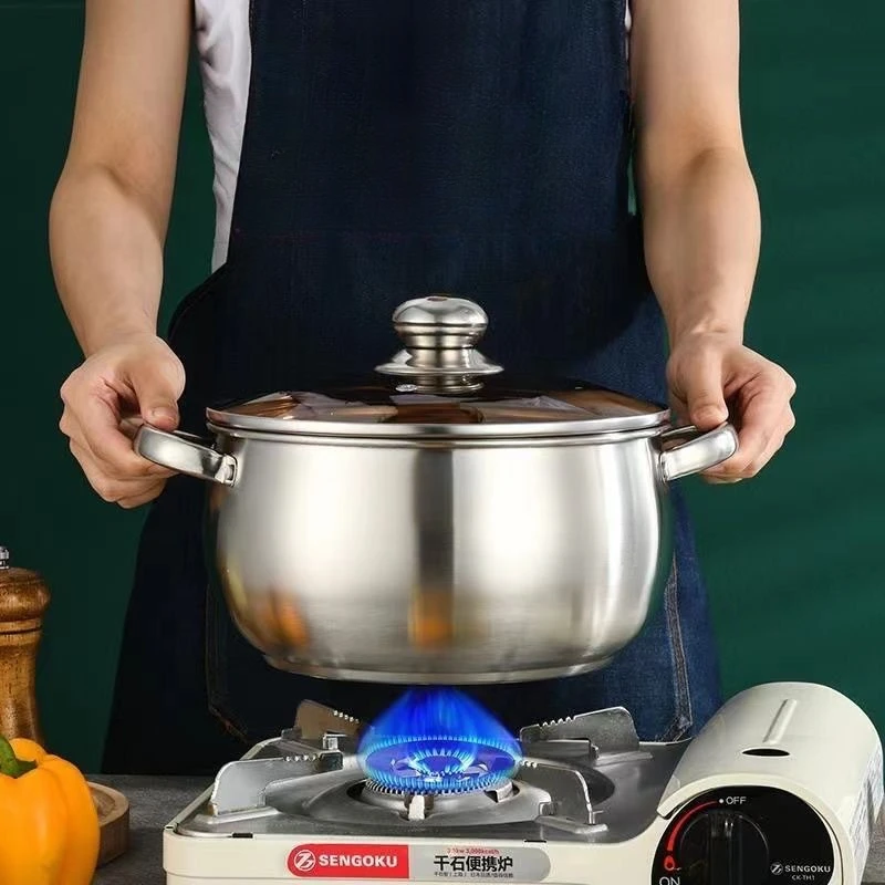 

Pots for cooking milk chaffing dish Stainless Steel Pot Hotpot Induction Cooker Gas Stove Pot Home Kitchen Cookware Soup Cooking