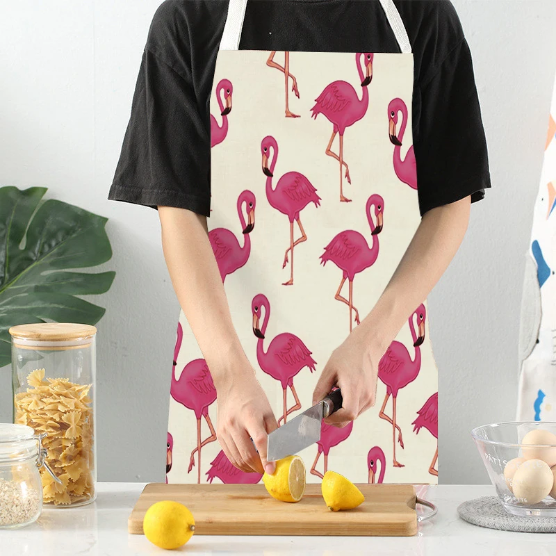 Lovely Animal Dog Printed Linen Sleeveless Kitchen Aprons Women Men Home Cooking Baking Waist Bib Dachshund Cleaning Aprons