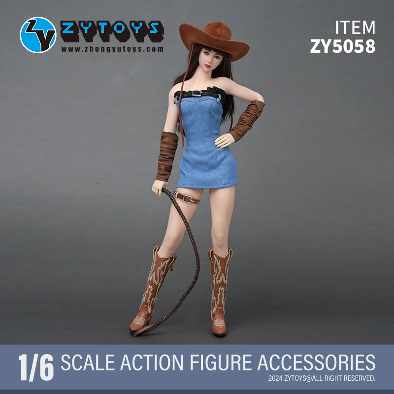 NEW ZY5058 1/6 Female Western Cowboy Outfit Women Clothing Shoes Hat M1887 M200 for 12inch Action Figure Body Soldier In Stock