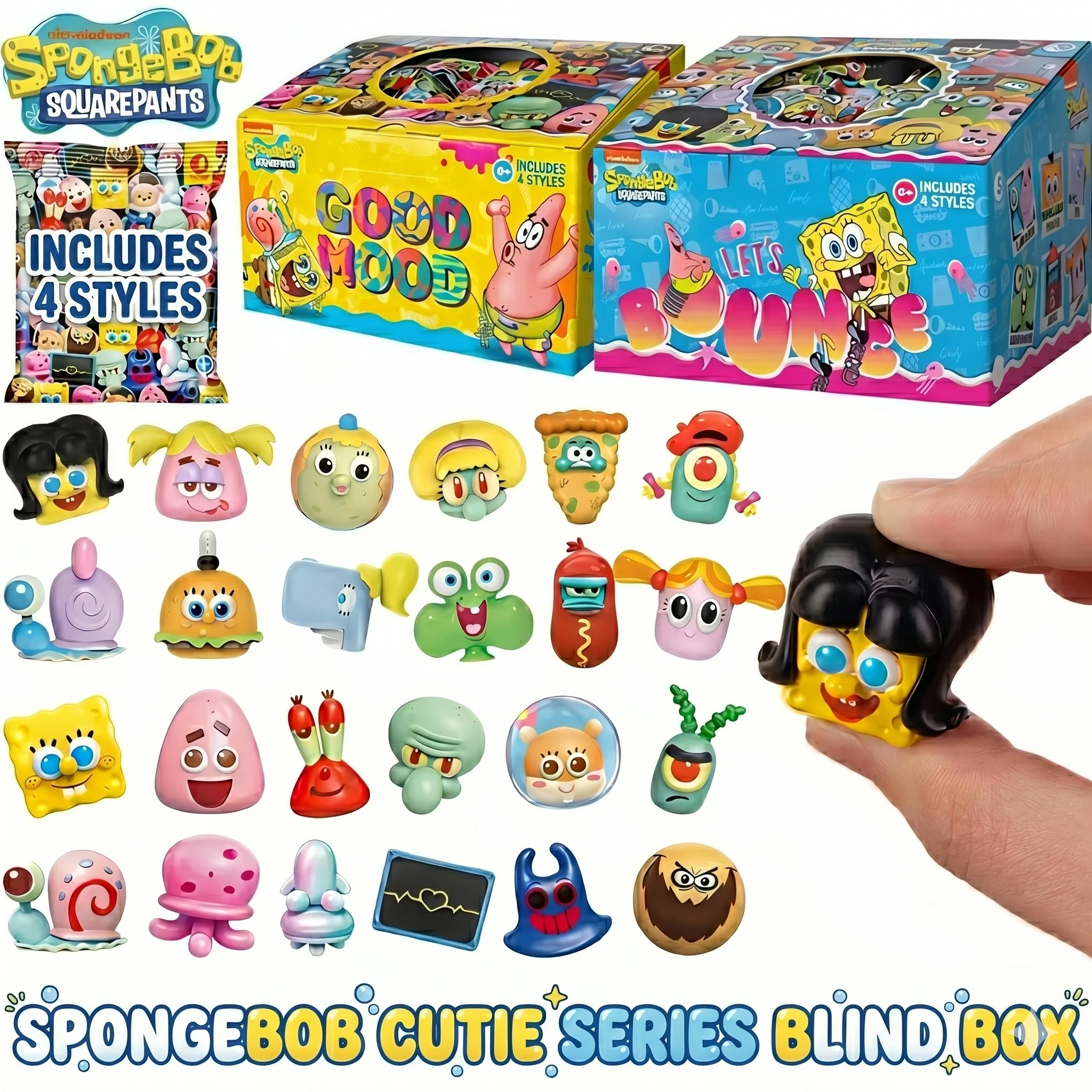 

SpongeBob SquarePants Blind Box Trendy Bag Pendant Ornament Cute Creatures Series Anime Figures Mystery Box Birthday Gift