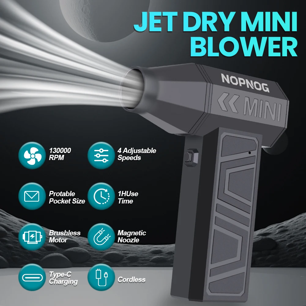 

Беспроводной воздуходув-компрессор 4-скоростной, 130000 об/мин, для автомобиля, пылесос, турбовентилятор, воздушный пистолет, пылесос-воздуходувка, для кемпинга, насос для накачивания