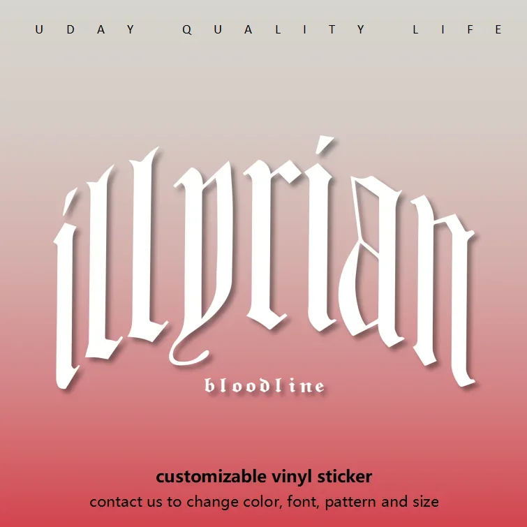 illyrian Customizable Vinyl Sticker Decal for Motor Guitar Bass Wall Car Bumper Waterproof