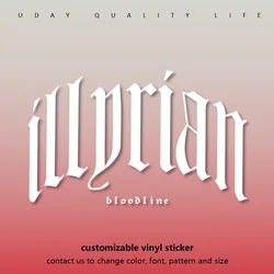 illyrian Customizable Vinyl Sticker Decal for Motor Guitar Bass Wall Car Bumper Waterproof