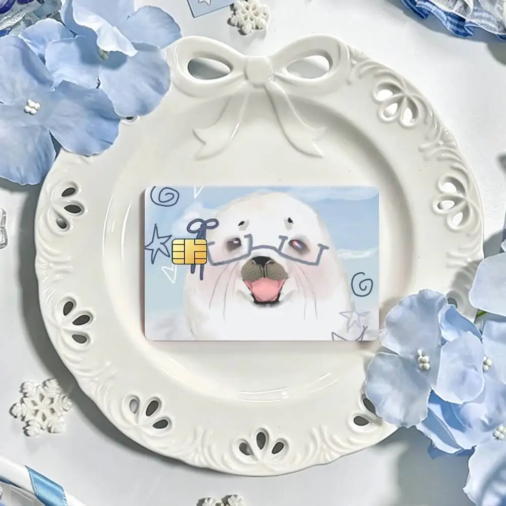 Cute Seal Sea Card HD Stickers Game Card Decal Card Matte Film Skin Small Chip Waterproof