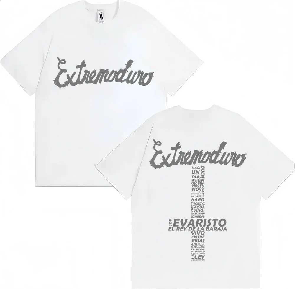 

2025 New Extremoduro Band Lettering Print T Shirt Unisex Rock Music Tee Oversized Harajuku Style Summer Cotton Comfortable Top