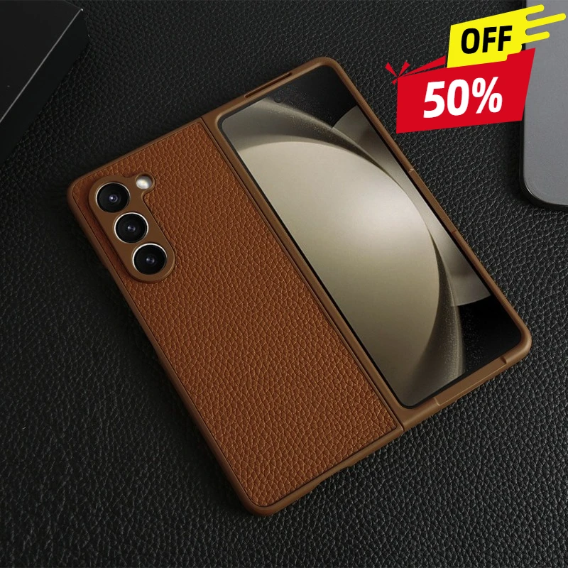 

For Case Samsung Galaxy Z Fold 5 Fold4 Fold3 Genuine Leather Cases for Galaxy Flod 6 Phone Cover Coque Shell