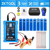 Kit de herramientas de limpieza universal para probador de inyector de combustible con 8 modos de pulso, doble canal de 4 cables (para 2 inyectores), 8 adaptadores de tamaño,