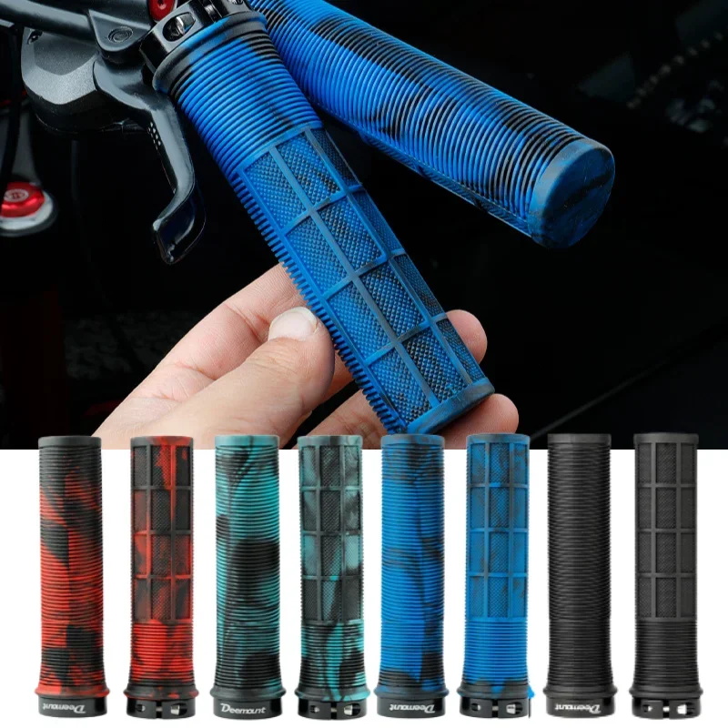 1 Pair TPR Bicycle Handlebar Grips Anti-Skid MTB Cycling Hand Rest Bar End Comfy Hand Feel Shock-absorbing Bike Grips