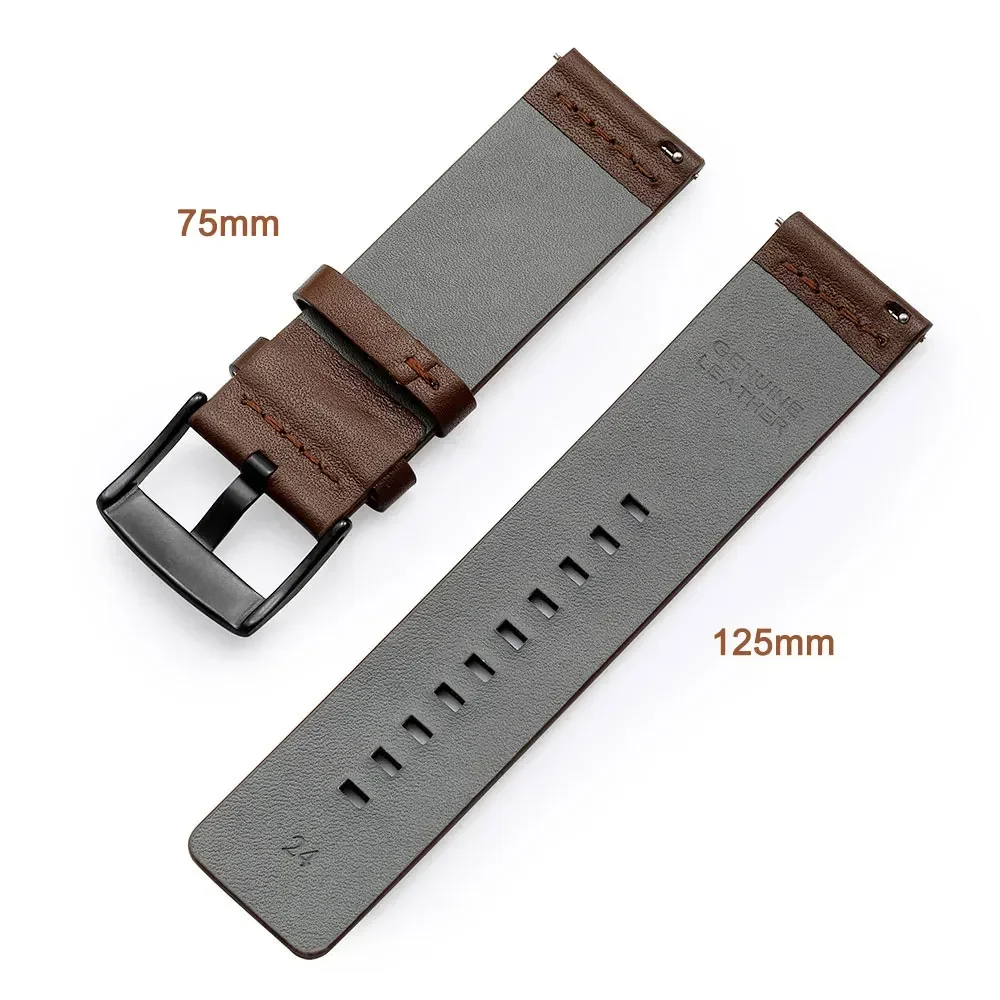 Leather Band for Samsung Galaxy Watch 6 5 4 40mm 44mm  6Classic 20mm Quick Fit 20mm 22mm 18mm 24mm for Huawei Watch GT4 46mm image 3