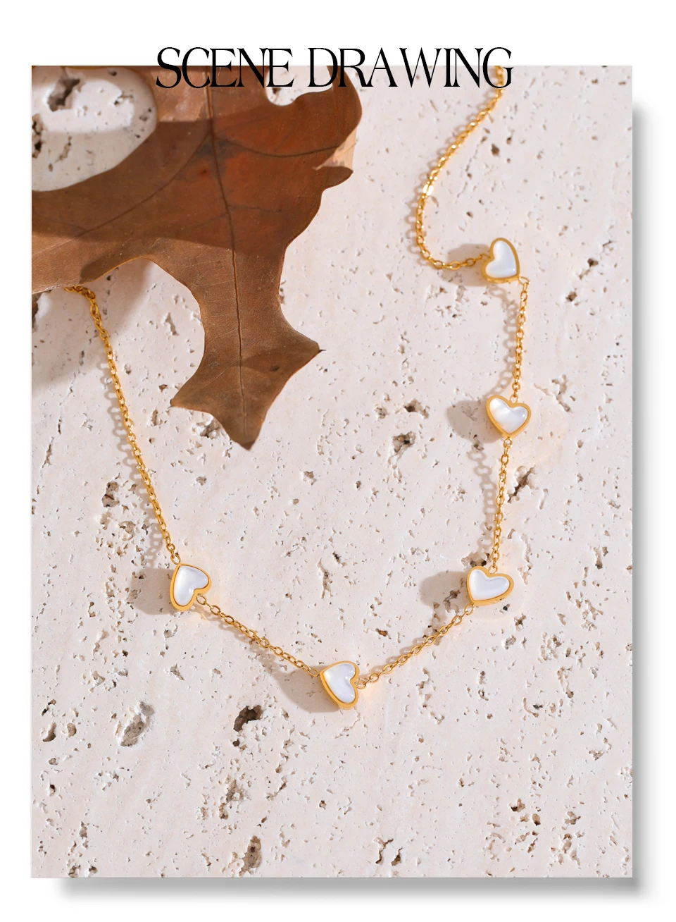 Yhpup Hochwertige doppelseitige Muschelkette Halskette Goldfarbe Edelstahl Exquisite Schlüsselbeinkette Schmuck Geschenk – Detail 10
