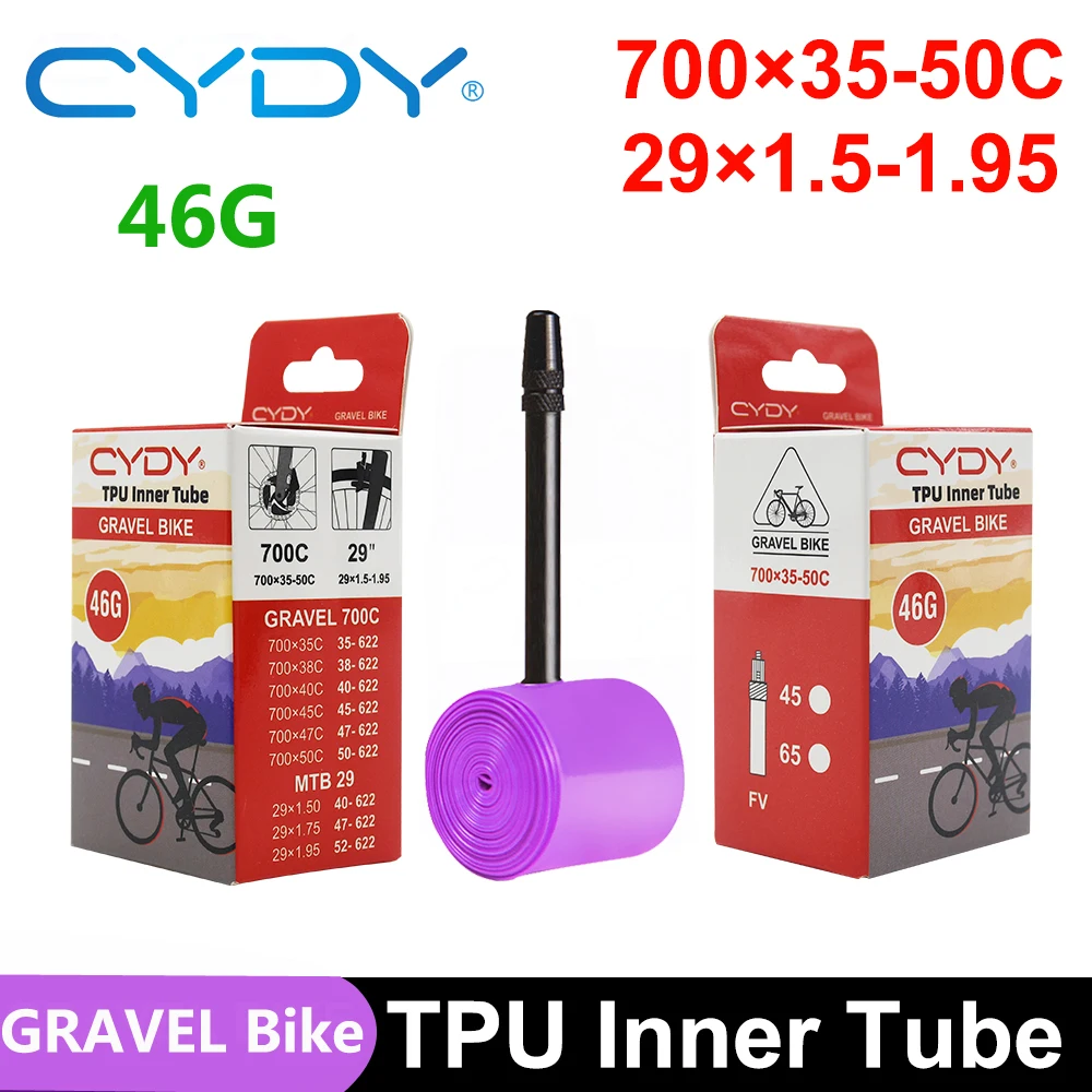 Dętka roweru szosowego CYDY TPU 700C 700x35-50C do 35C 38C 40C 45C 50C kamera biciyele MTB 29x1,5-1.95 pneu aro