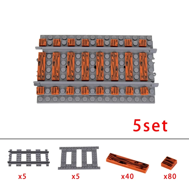 5 stks MOC Creatieve Expert Ideeën Stadstrein Switching Tracks Base Rails Crossing Collectie Bricks Bouwstenen Speelgoed kinderen geschenken