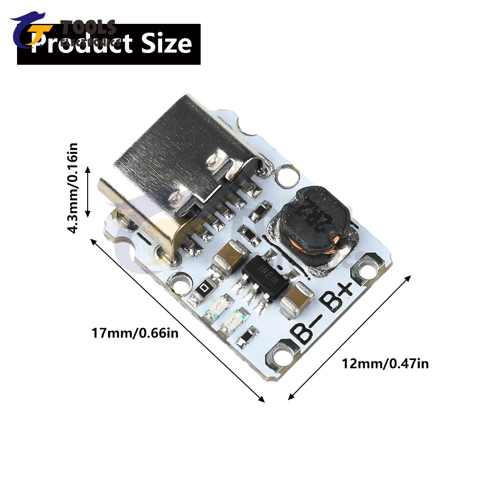 Module de Charge/décharge de batterie Li-ion DC 5V 1,2 a, carte d'alimentation Boost de Type C avec Protection contre les surcharges/surintensités
