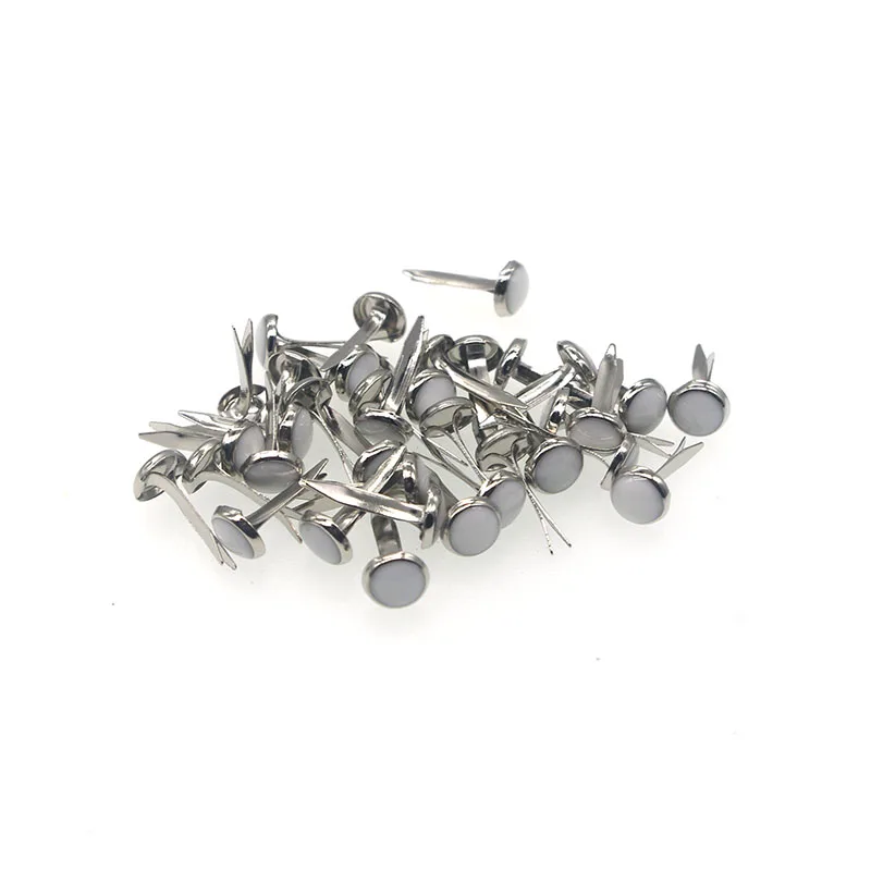 50PCs/Bag 14x6.5mm Enamel Drip Round Metal Brads Scrapbooking Embellishment Fastener DiyBrad Crafts For shoes Decoration BR1516