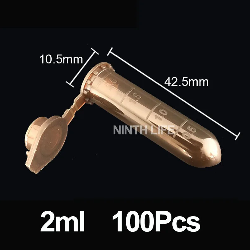 100pcs PP 2ml microcentrifuge หลอด centrifuge สีหลอดหมวกพลาสติก cryotube lab หลอดทดสอบสําหรับการทดลอง