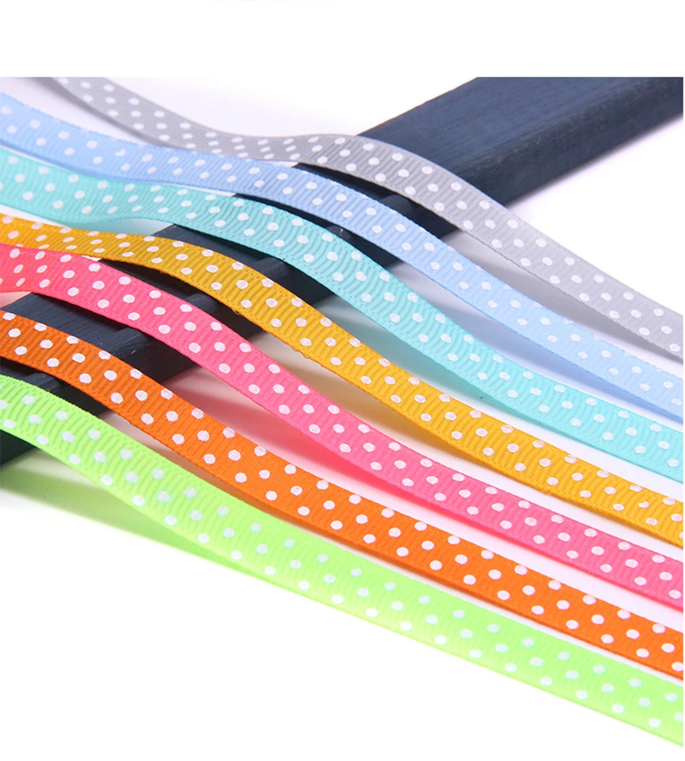 5 Yards 2022 neue gepunktete gerippte Bänder, zum Verpacken von DIY-Geschenken, Hochzeitsdekoration, handgefertigte Puppen, Basteln, 1 cm/0,39 Zoll Breite – Detail 8