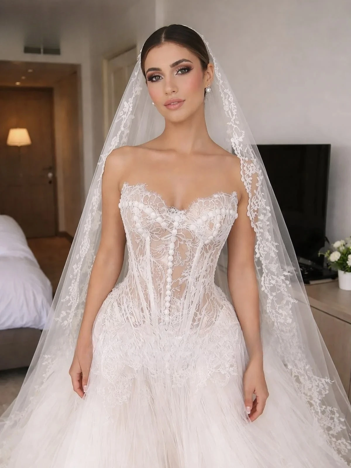 Corset Wedding Dress Lace Vestidos De Novia Corte Princesa 2026 Bridal Dresses