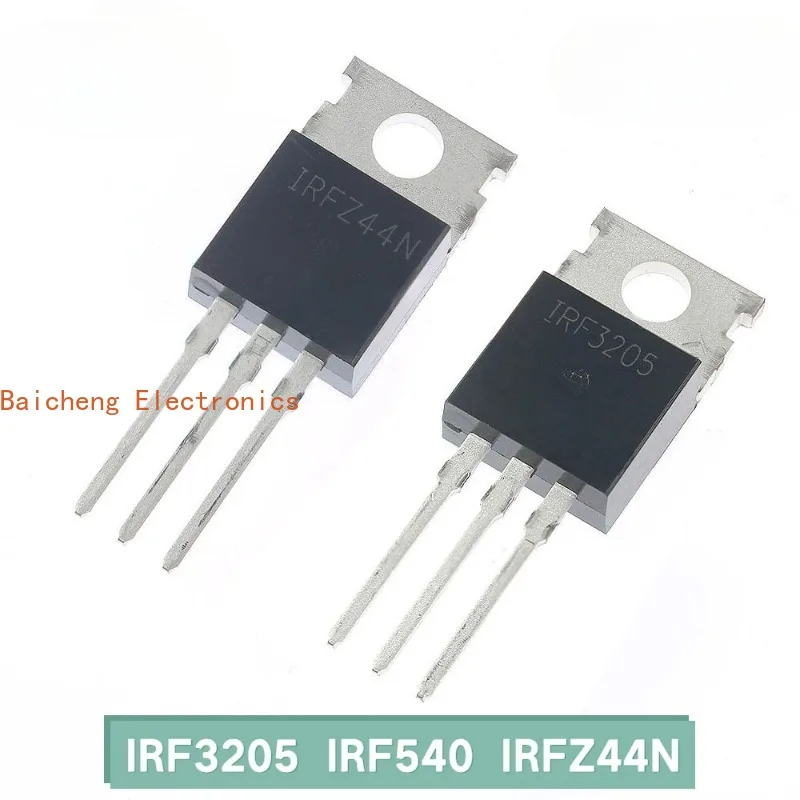 10 Uds IRFZ44N Transistor Mosfet IRF3205 IRF540N MOSFET de potencia TO-220 Kit de transistores IRFZ44NPBF IRF540