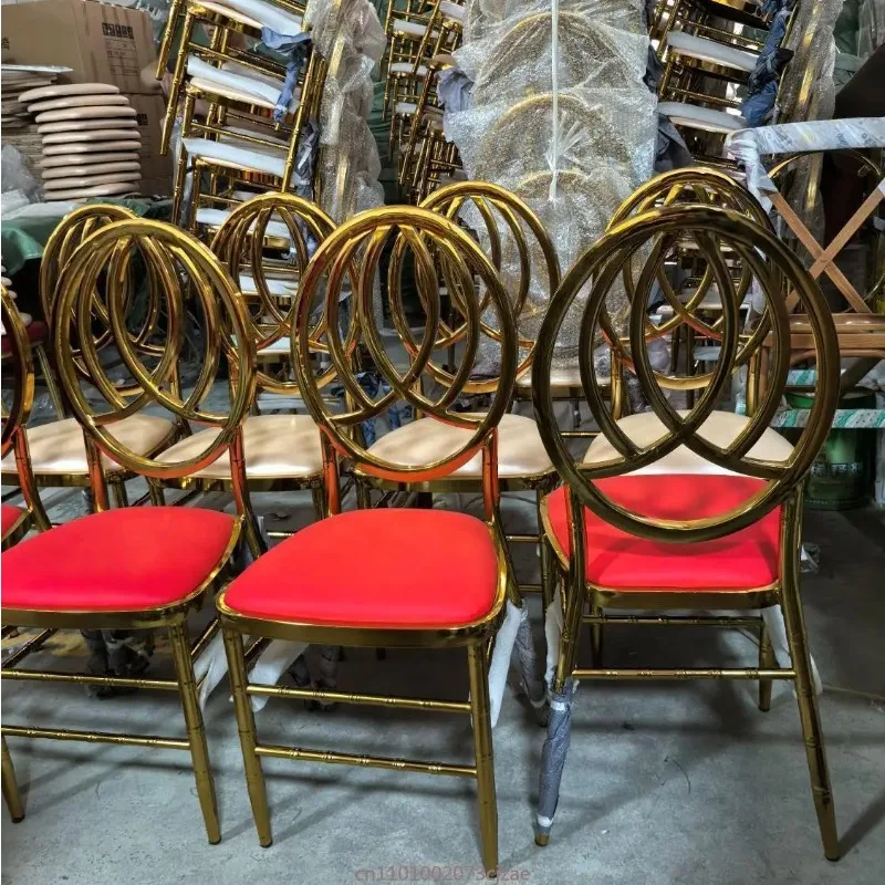 Luxury Gold Metal Wedding Chair Stacked Banquet Furniture for Hotel Events and Apartments - Living Room Wholesale