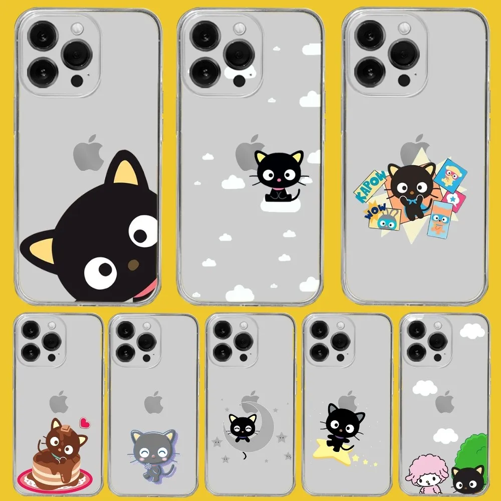 S-Sanrio C-Chococat Phone Case For iPhone13 14 11 12 15 Pro Max Transparent TPU Soft Case