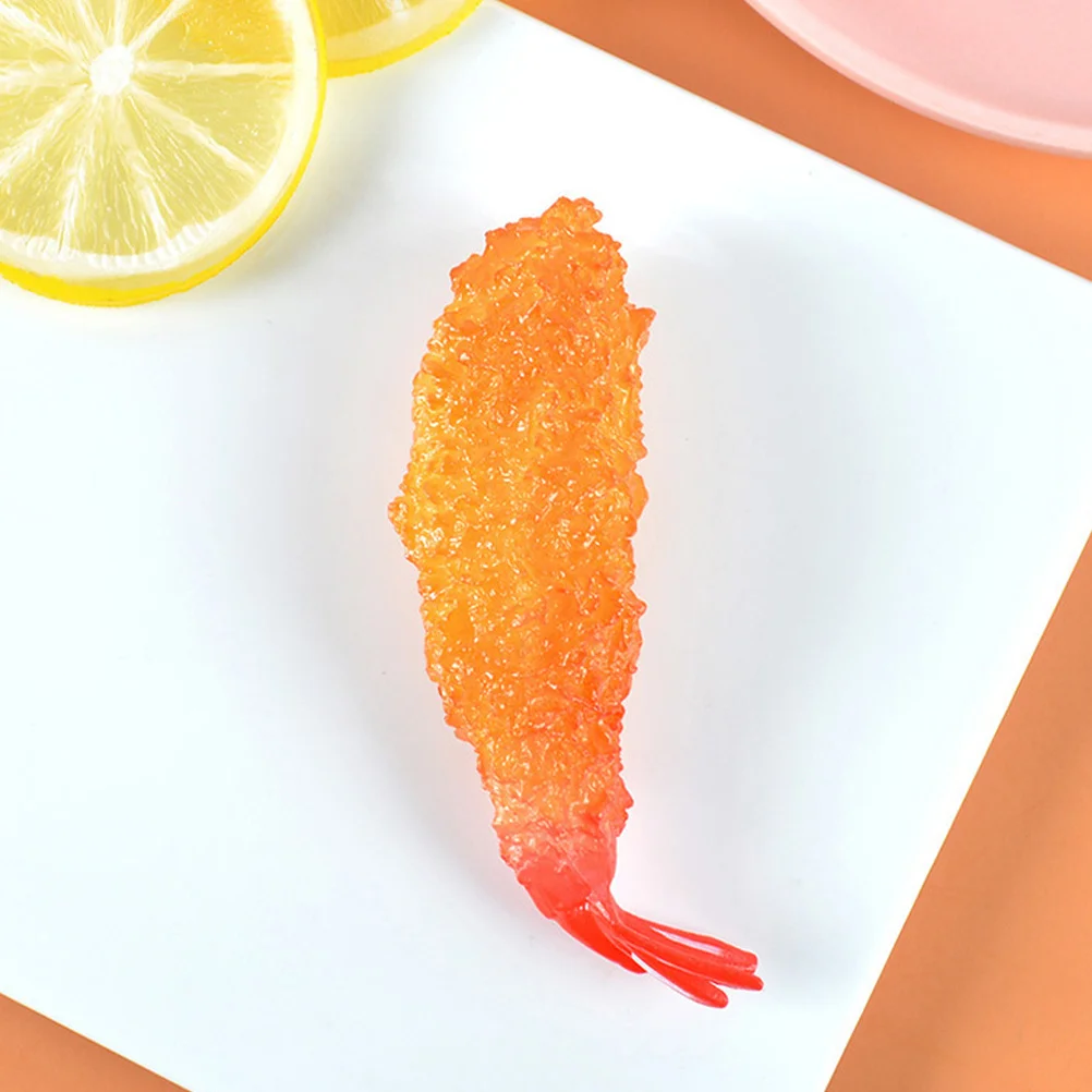3pcs Lifelike Props Shrimp Model Toy Montessori Educational Props Fake Food Shrimp Restaurant Prop for Kitchen Decor