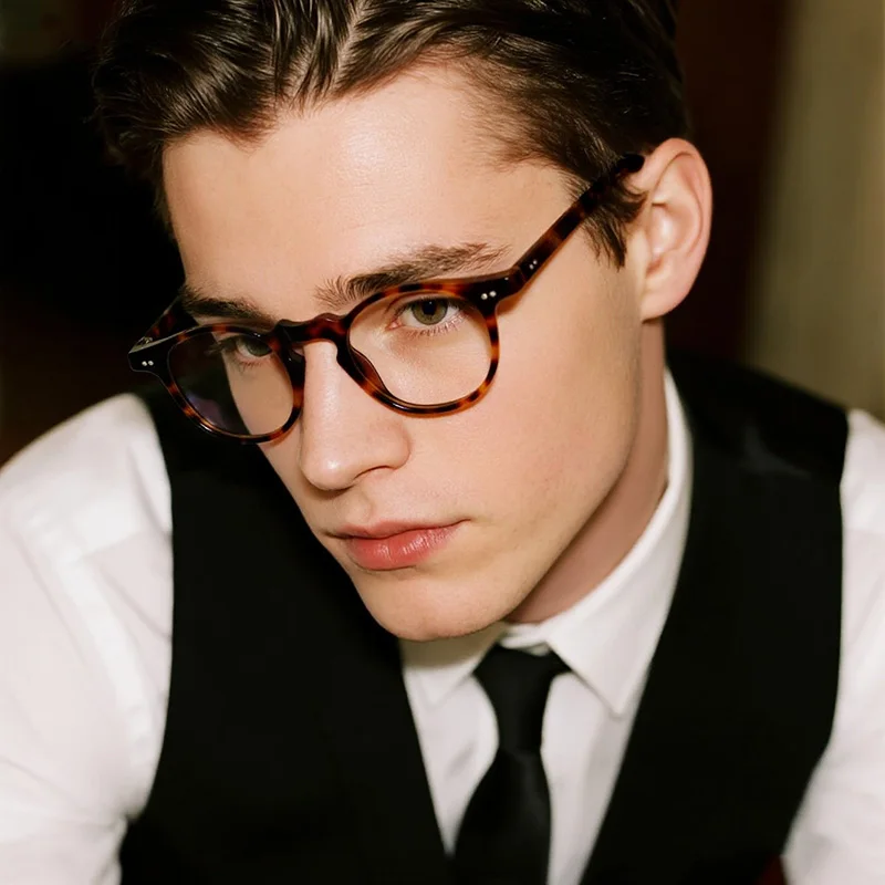 Модные ретро-очки с заклепками для мужчин и женщин, высококачественные пластинчатые оправы, модные и универсальные овальные оправы с прозрачными линзами