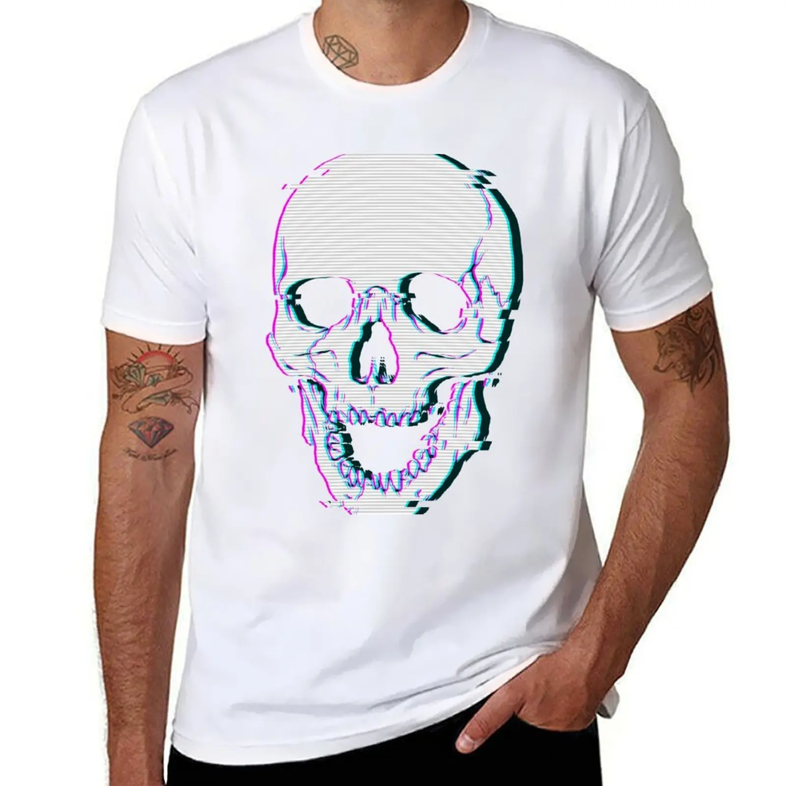 

Glitch Skull T-Shirt t shirts cotton 100% t shirts for man pack white T-Shirt