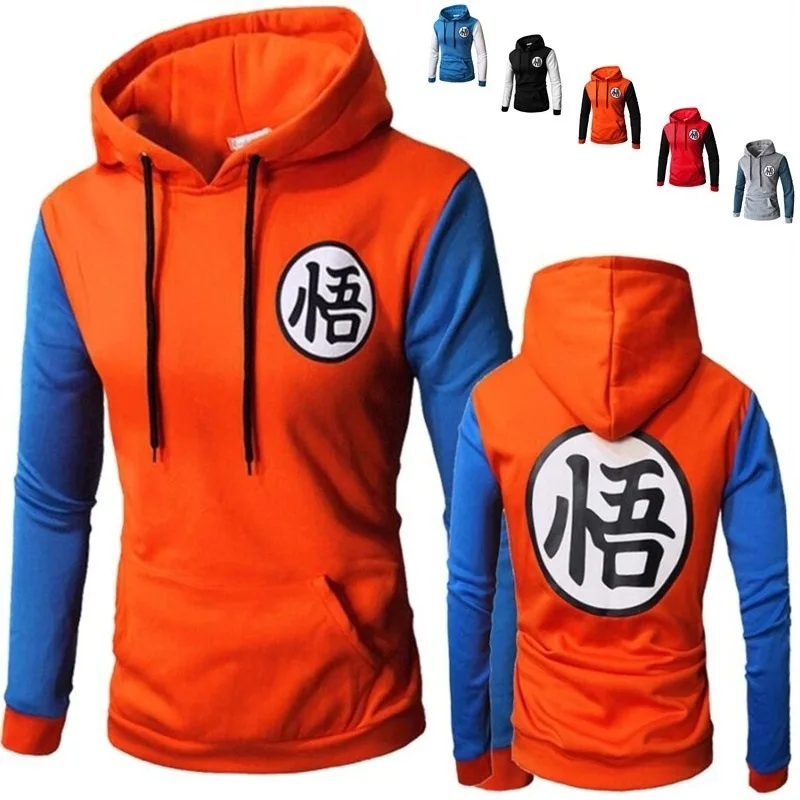 Japońska bluza z kapturem Anime Son Goku bluza w stylu Casual męska bluza z polaru z kapturem Kakarotto strój mundurowy Cosplay kurtka