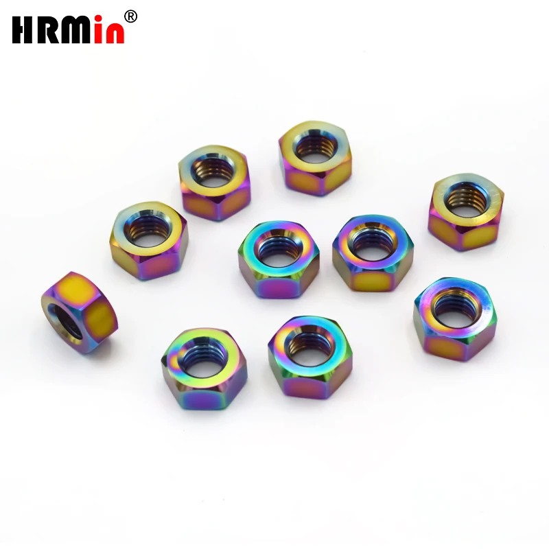

Титановая гайка HRMin Gr5 M4 M6 M8 M10 M12 Шестигранные гайки для велосипеда, мотоцикла, автомобиля, 4 шт.