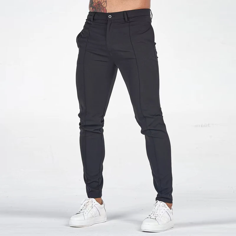 Men Skinny y2k pant Solid Color Classic Trousers Casual Daily For Office Parties Male Cowboy sweatpants