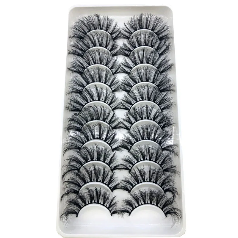 AMSDCN künstliche Nerz kurze natürliche dramatische falsche Wimpern kurze Wimpern 10 Paar 3D-Wimpern-Make-up falsche Wimpern