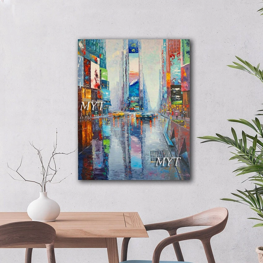 

High Quality Modern Abstract Street Oil Painting China Import Item Decoration For Home Handmade Wall Art Custom Canvas Picture