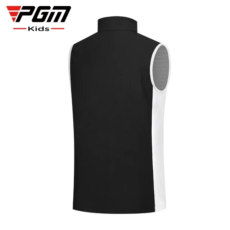 PGM Autumn Winter Children Sleeveless Golf Jacket Kids Windproof Warm Golf Vest Boys Outdoor Casual Sports Waistcoat Full Zipper