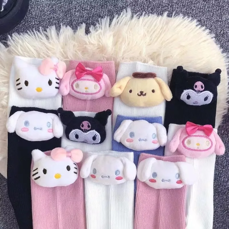 Miniso Sanrio Hello Kitty Mijn Melodie Kuromi Cinnamoroll Pom Pom Purin Cartoon Schattige Katoenen Sokken Casual Sokken Vrienden Geschenken