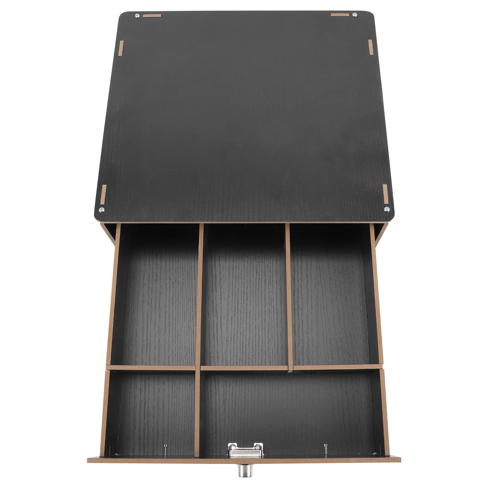 

Wooden Multi Grid Cash Storage Box ganizer for Notes Desktop Holder Calculator Mobile Phone Display Shop Retail