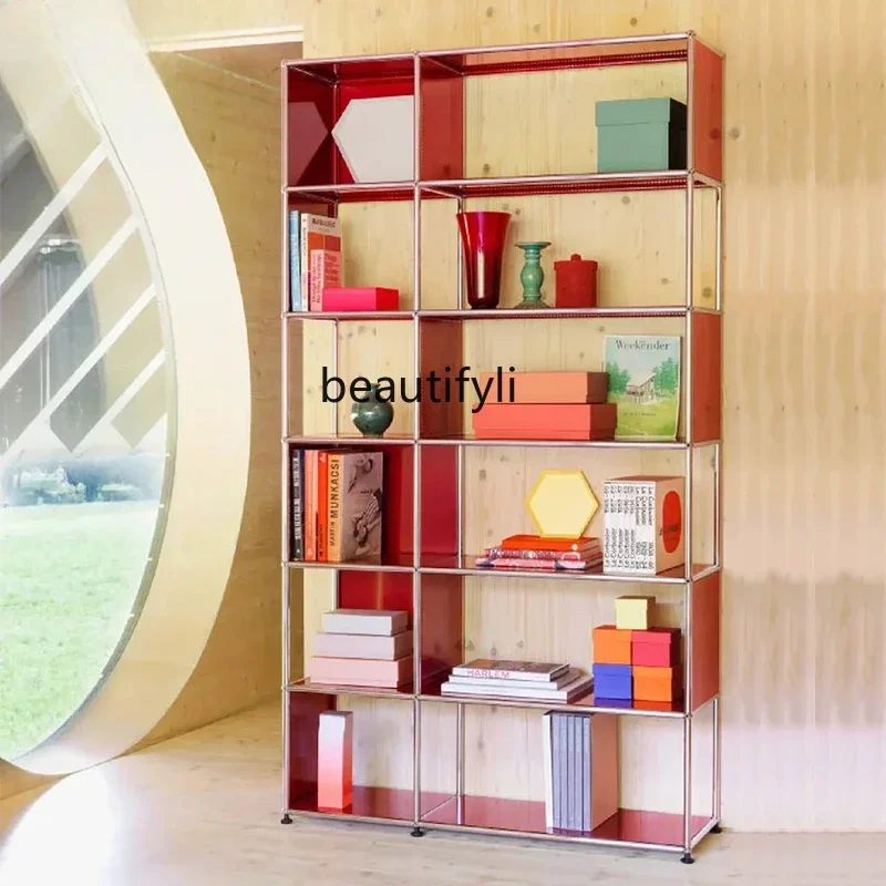 

yj15 Stainless steel locker module combination cabinet simple medieval storage bookcase