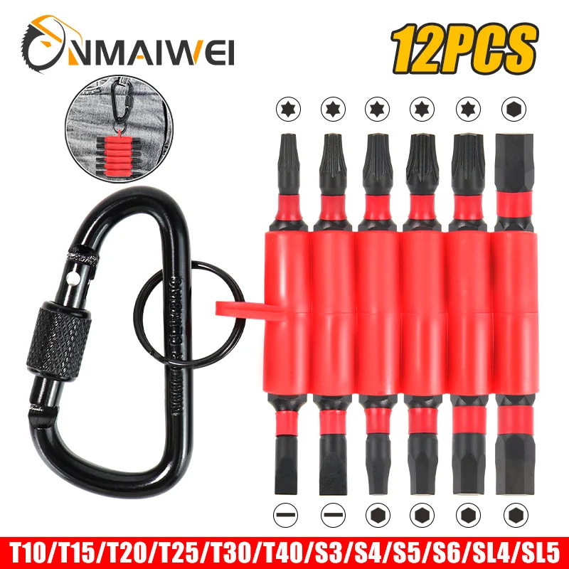

12Pcs Impact Screwdriver Bits Set with Organizer Sleeve, Magnetic S2 Steel Multi Driver Bits
