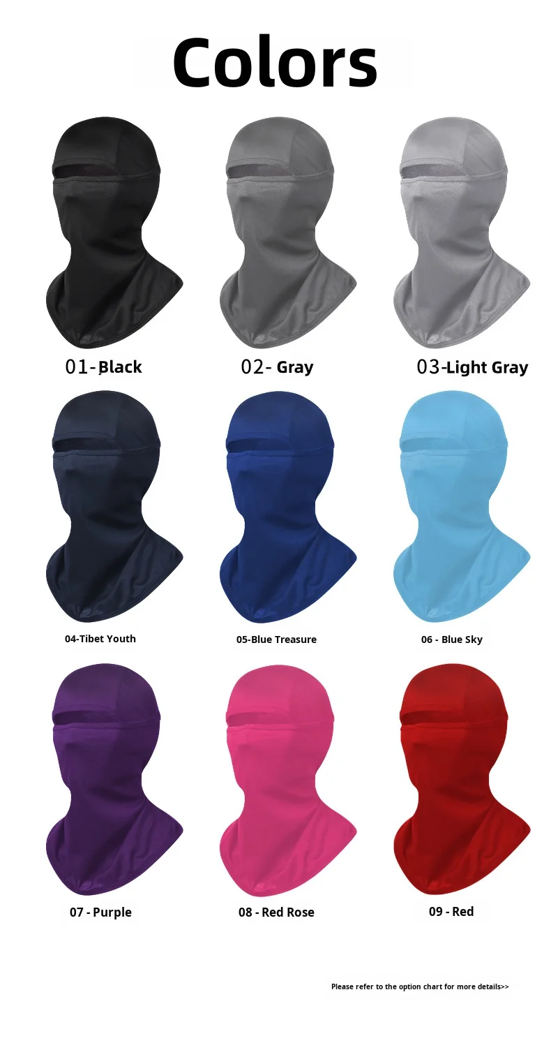 Foldable Portable Breathable Summer Season Unisex Full Face Mask Sun Protection Windproof Balaclava Caps