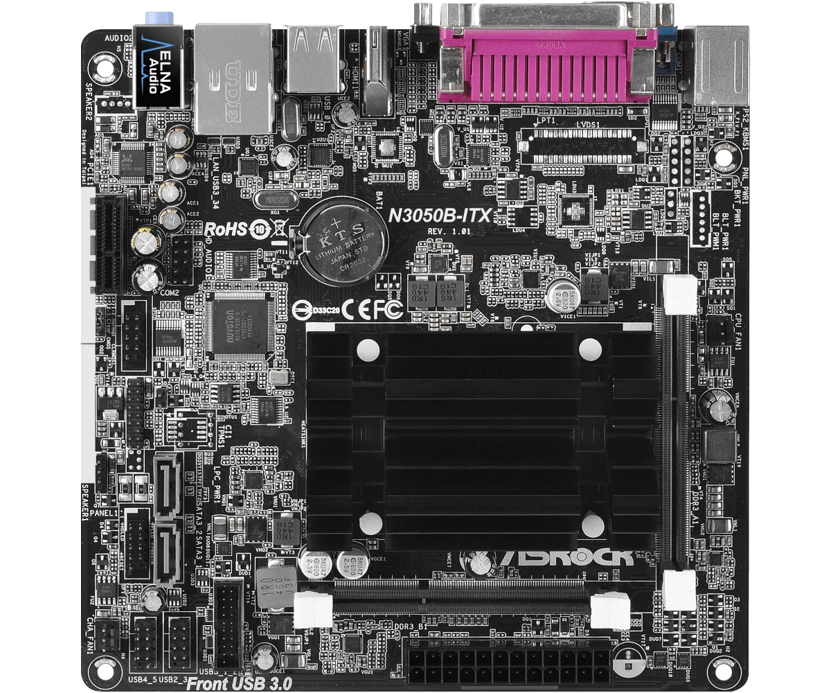 N3050 Motherboard ASROCK N3050B-ITX Mini-ITX Motherboard DDR3 DDR3L 1600 16GB Intel Quad-Core Processor N3050 HDMI DVI-D